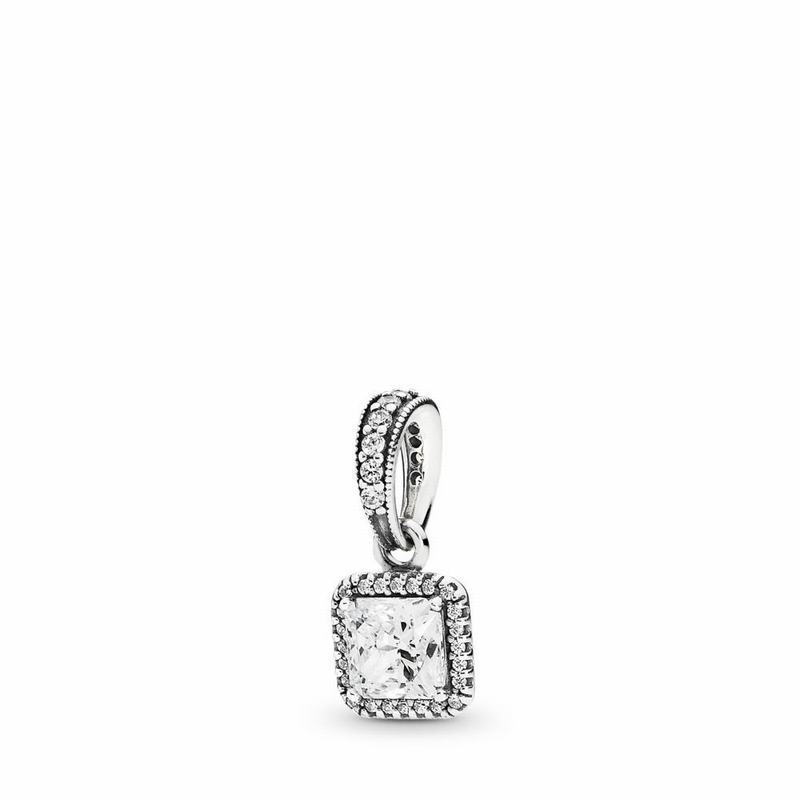 Pandora Timeless Elegance Pendant Ireland - Sterling Silver/Cubic Zirconia - 382960WCS